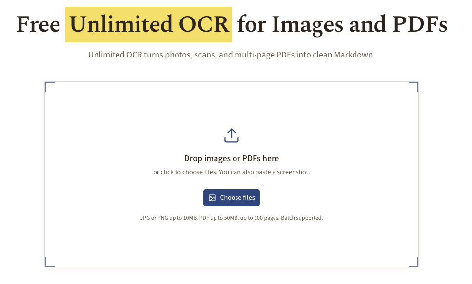 Unlimited OCR screenshot