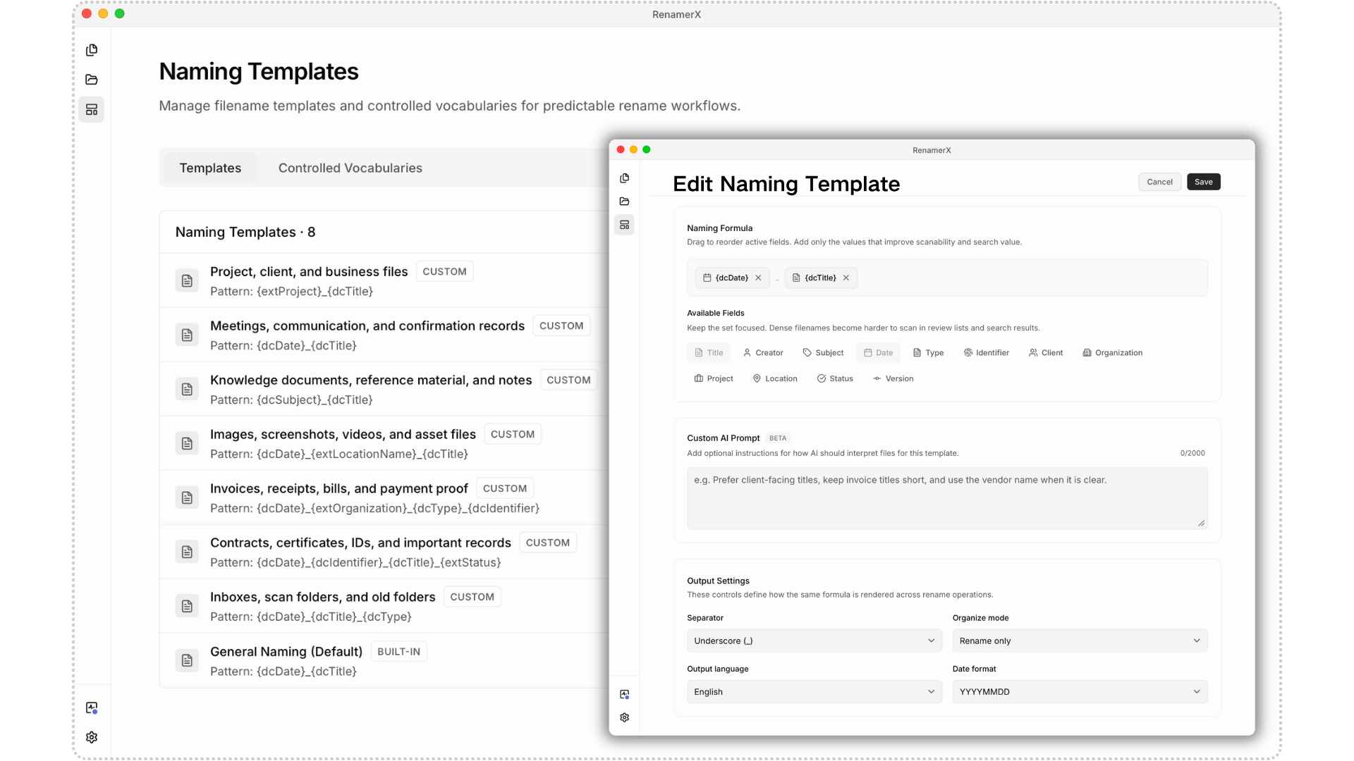 RenamerX screenshot