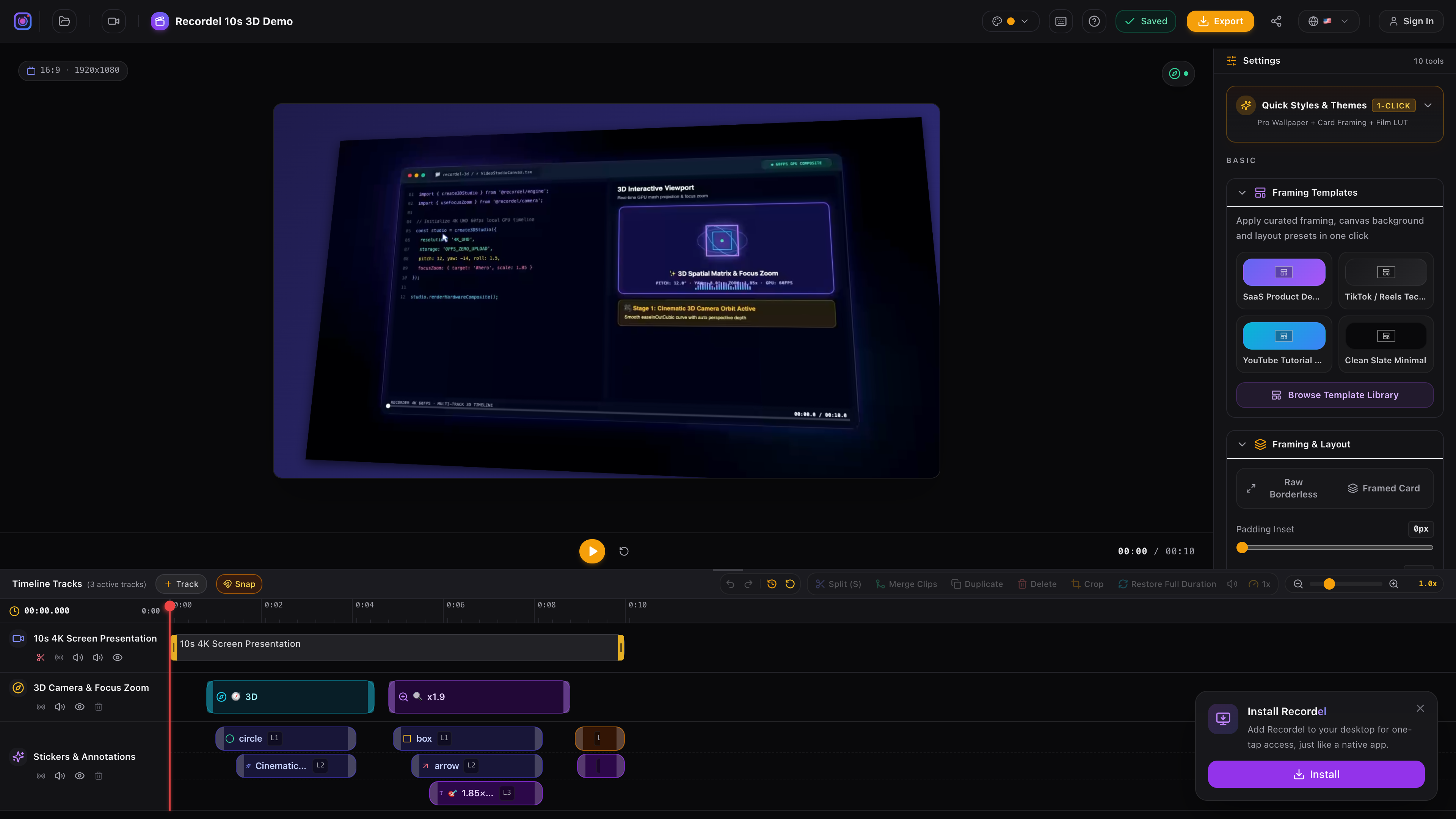 Recordel screenshot