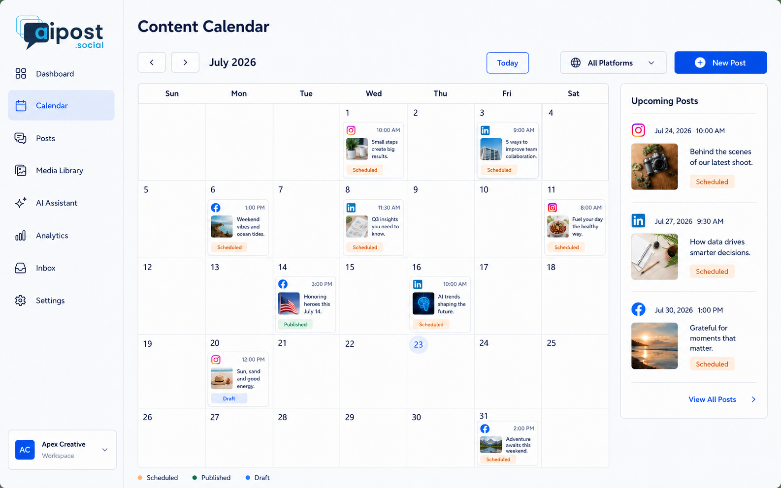 aipost.social screenshot