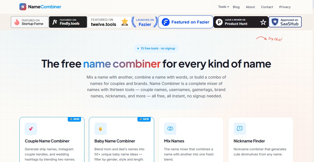 Name Combinerss screenshot