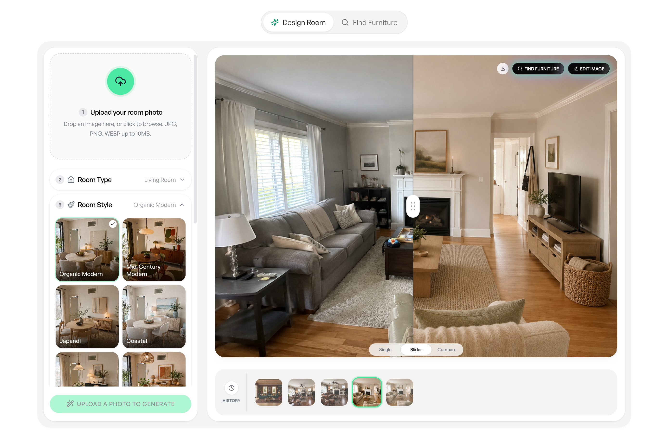 AI Room Design Tool screenshot