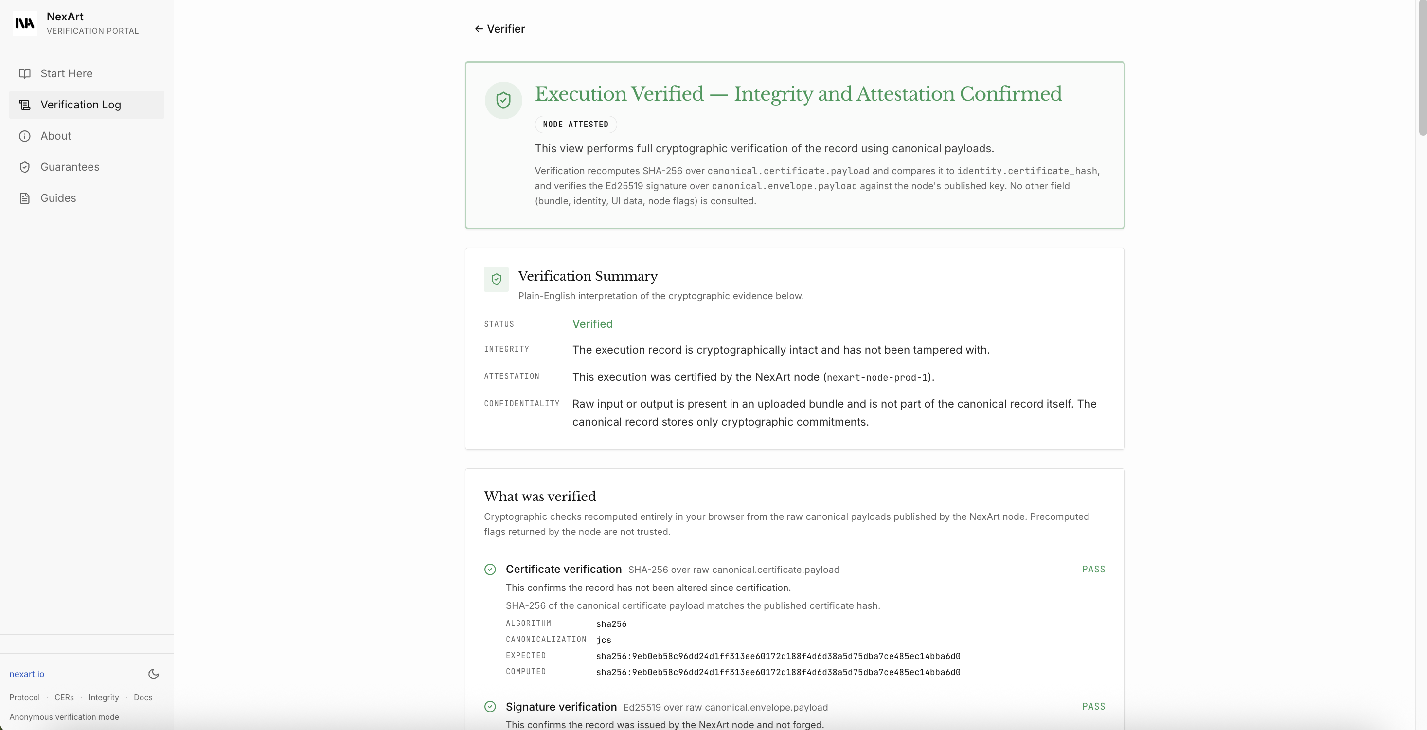 Nexart screenshot
