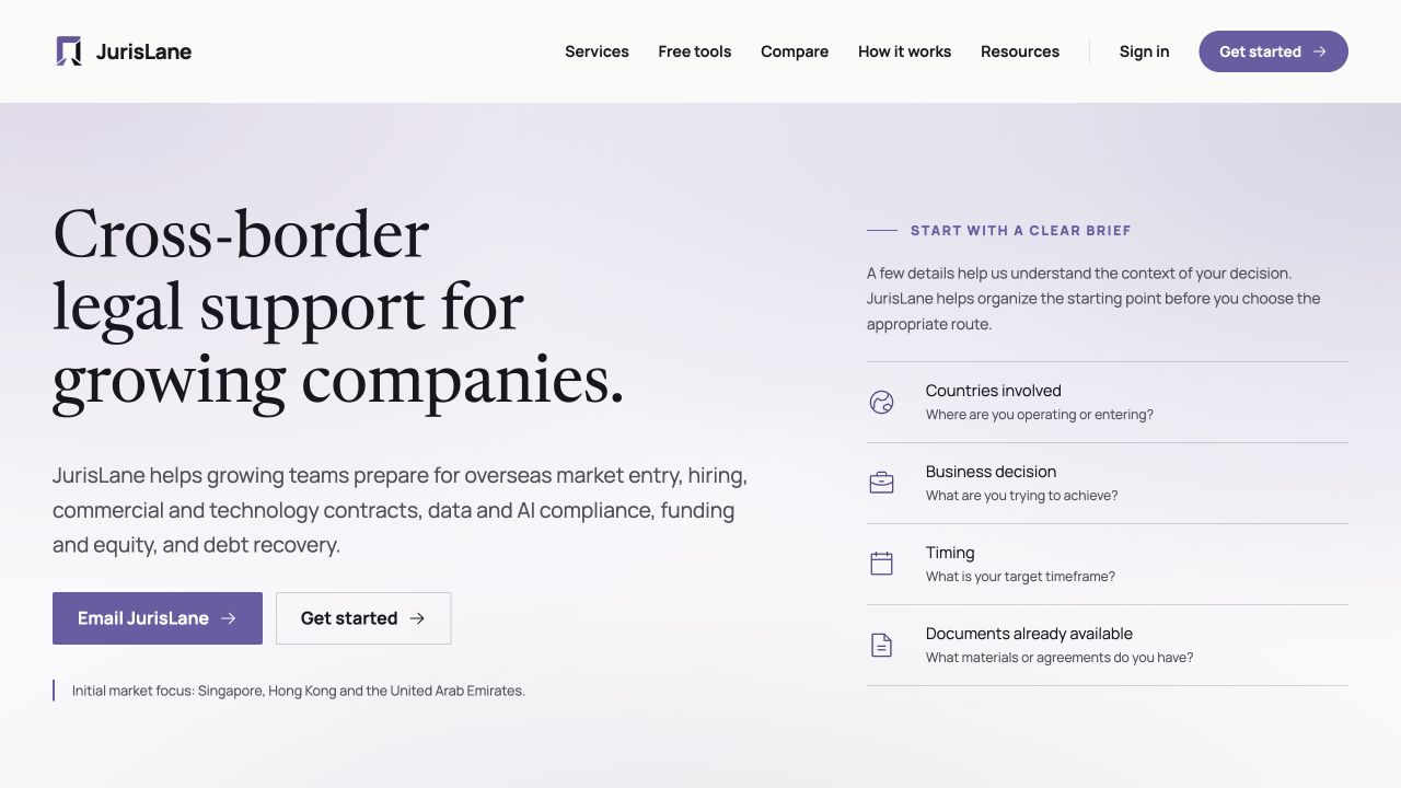 JurisLane screenshot