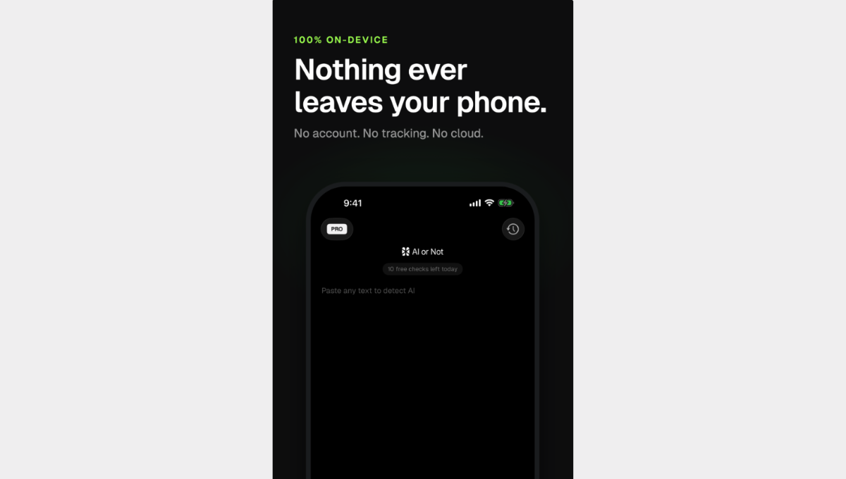 AI or Not Text Detector screenshot