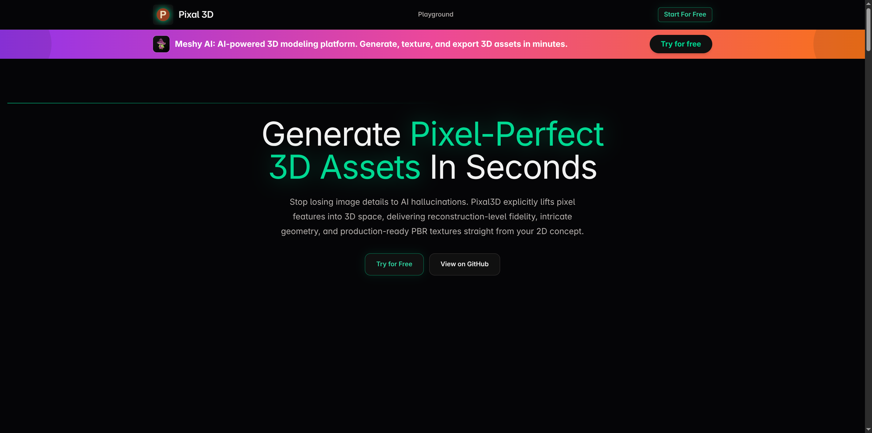 Pixal3D screenshot