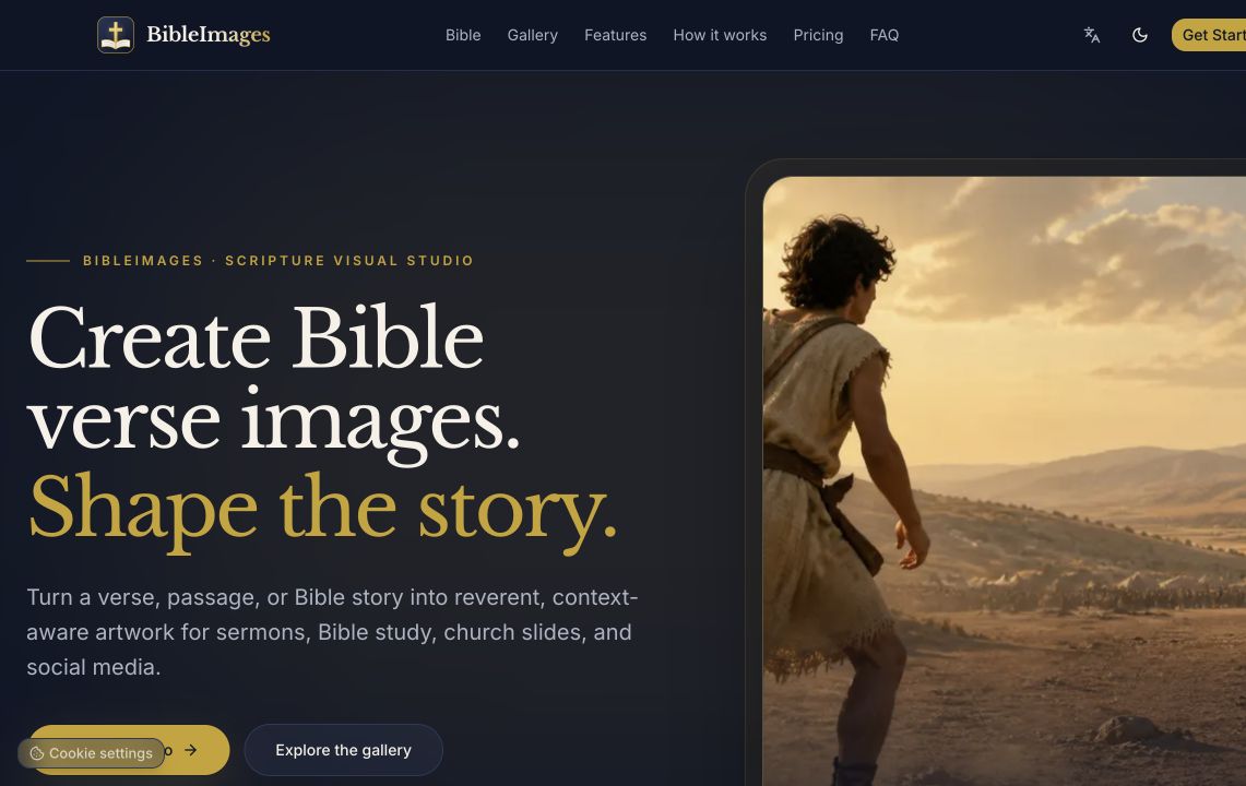 BibleImages.app - AI Bible Image Generator screenshot