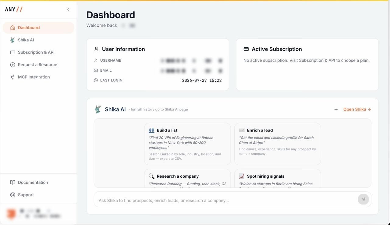 Anysite screenshot