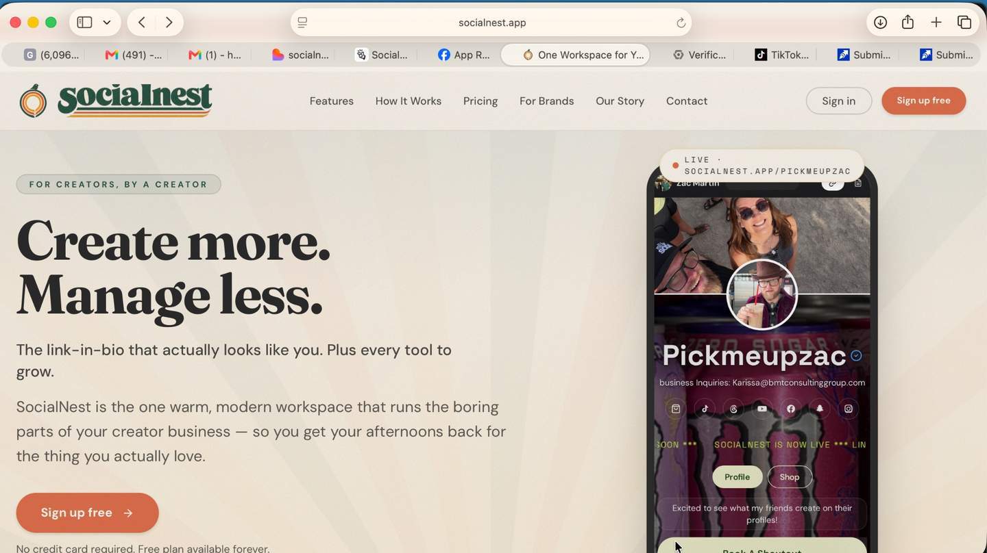 Socialnest.app screenshot