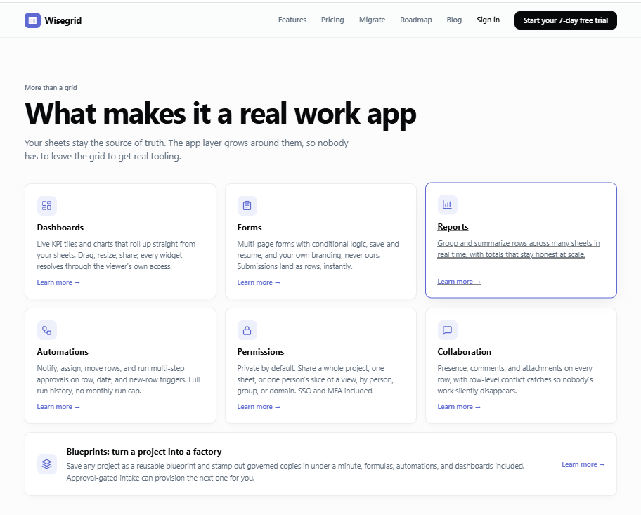 Wisegrid screenshot