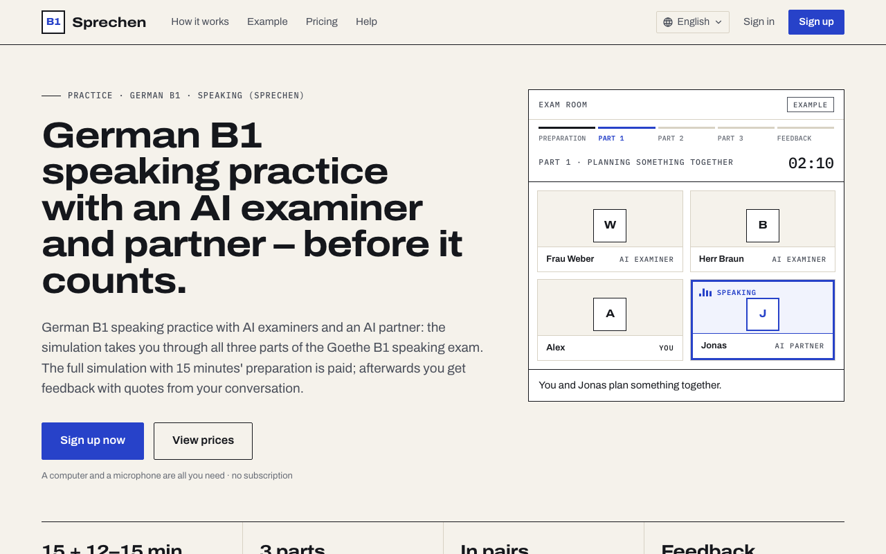 B1 Sprechen screenshot