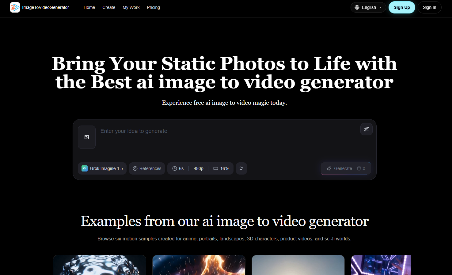 image to video generator screenshot