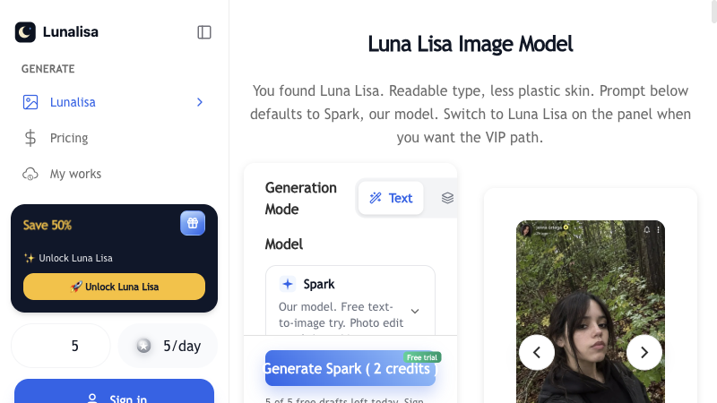 LunaLisa screenshot