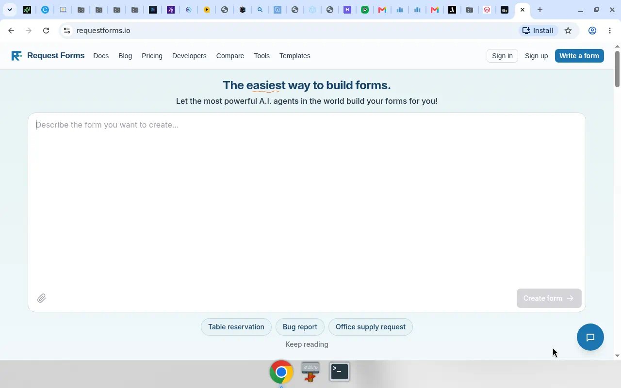 Request Forms screenshot