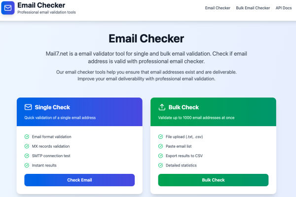 Mail7.net screenshot