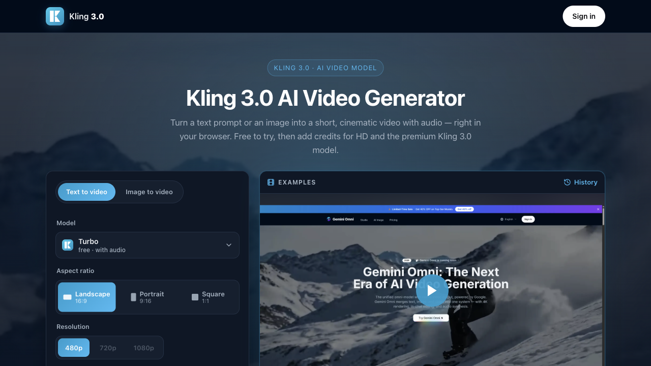 Kling 3.0 AI Video Generator screenshot