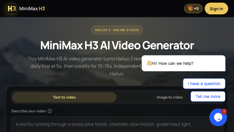 MiniMax H3 screenshot