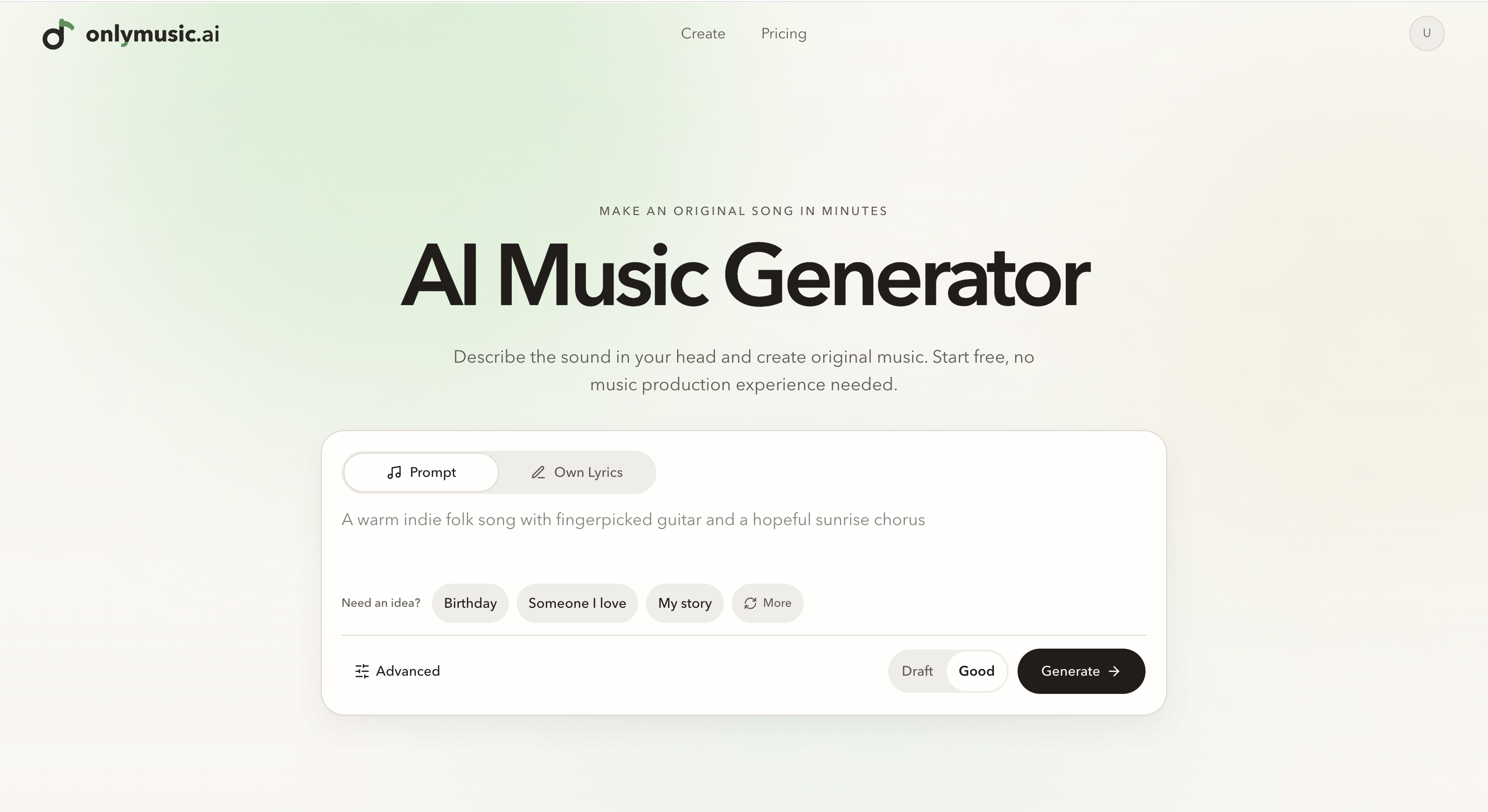 onlymusic.ai screenshot