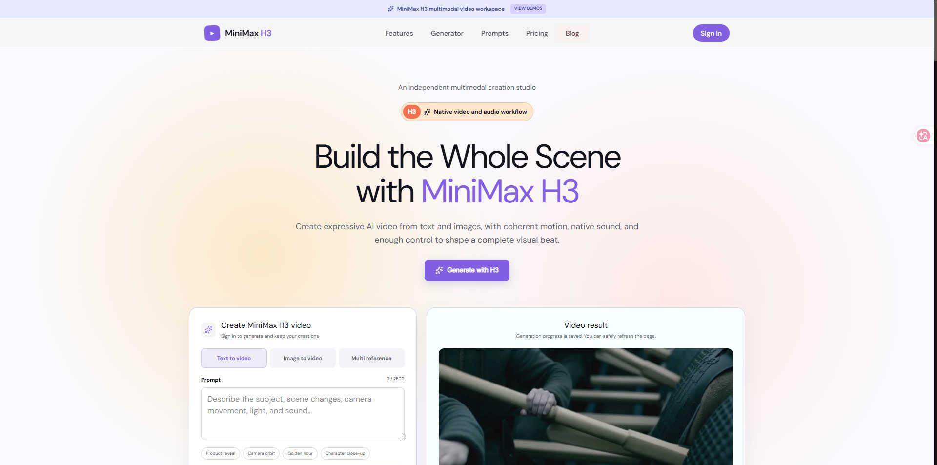 MiniMax H3 screenshot