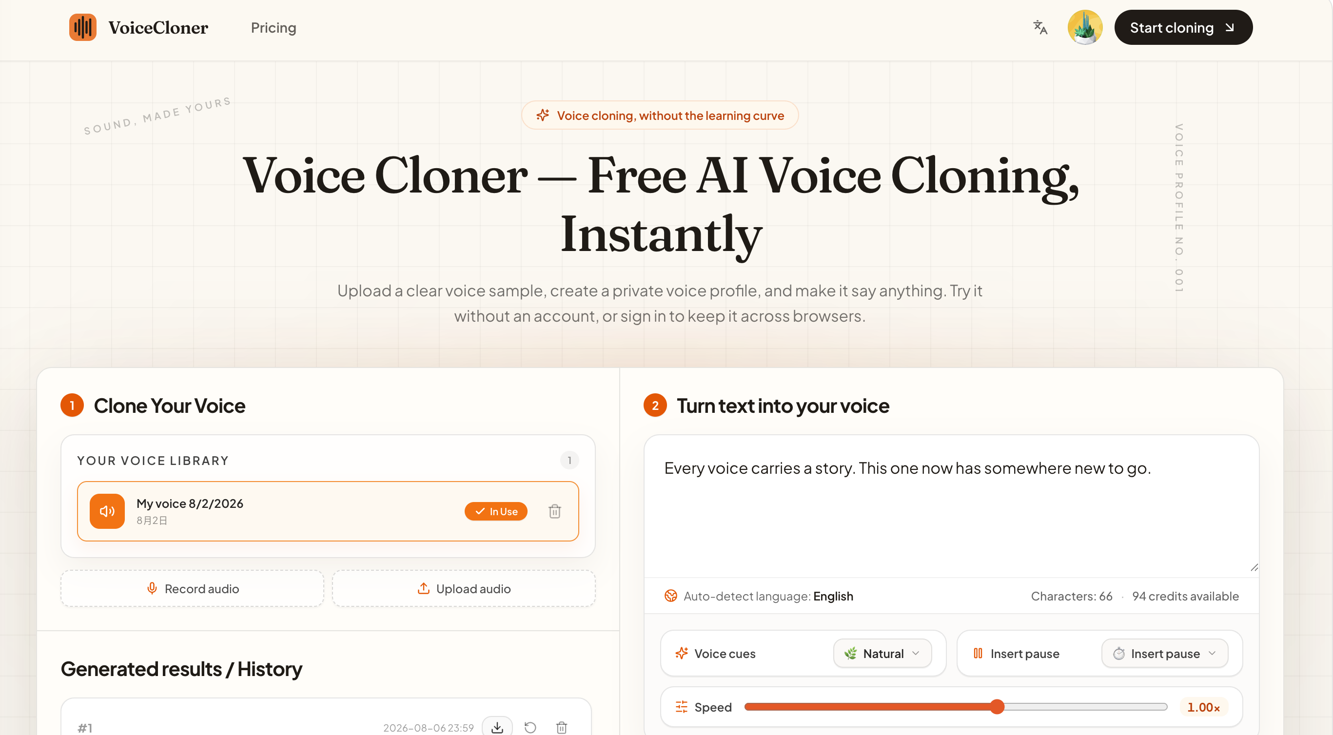 Voice Cloner screenshot