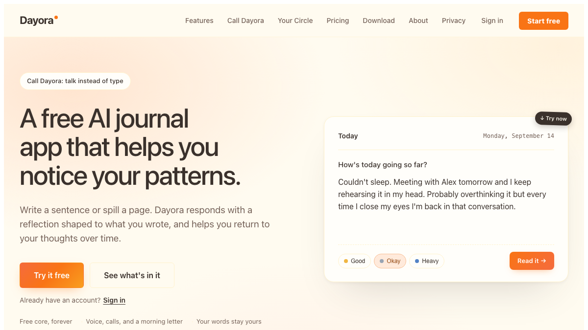 Dayora screenshot