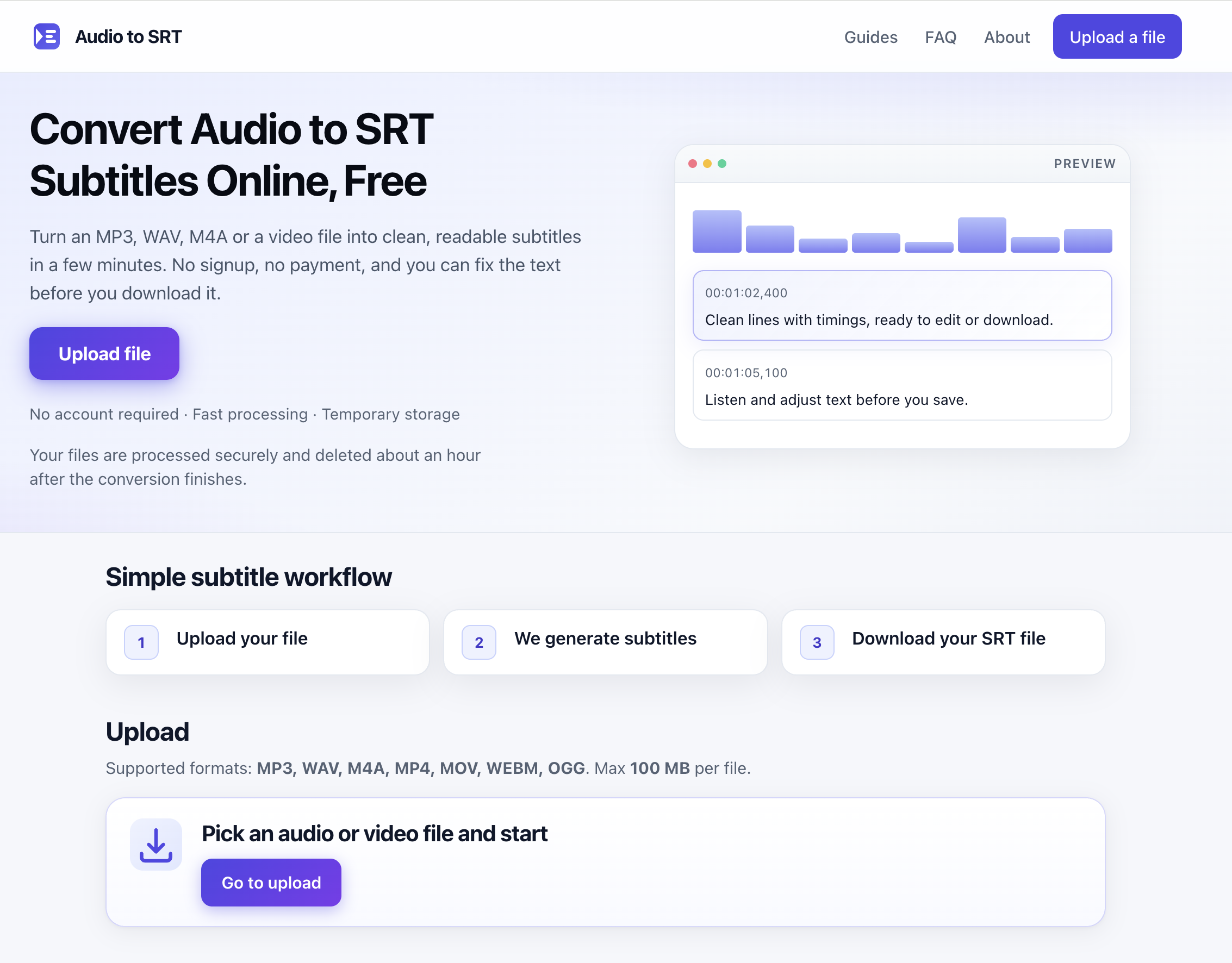 AudioToSRT screenshot