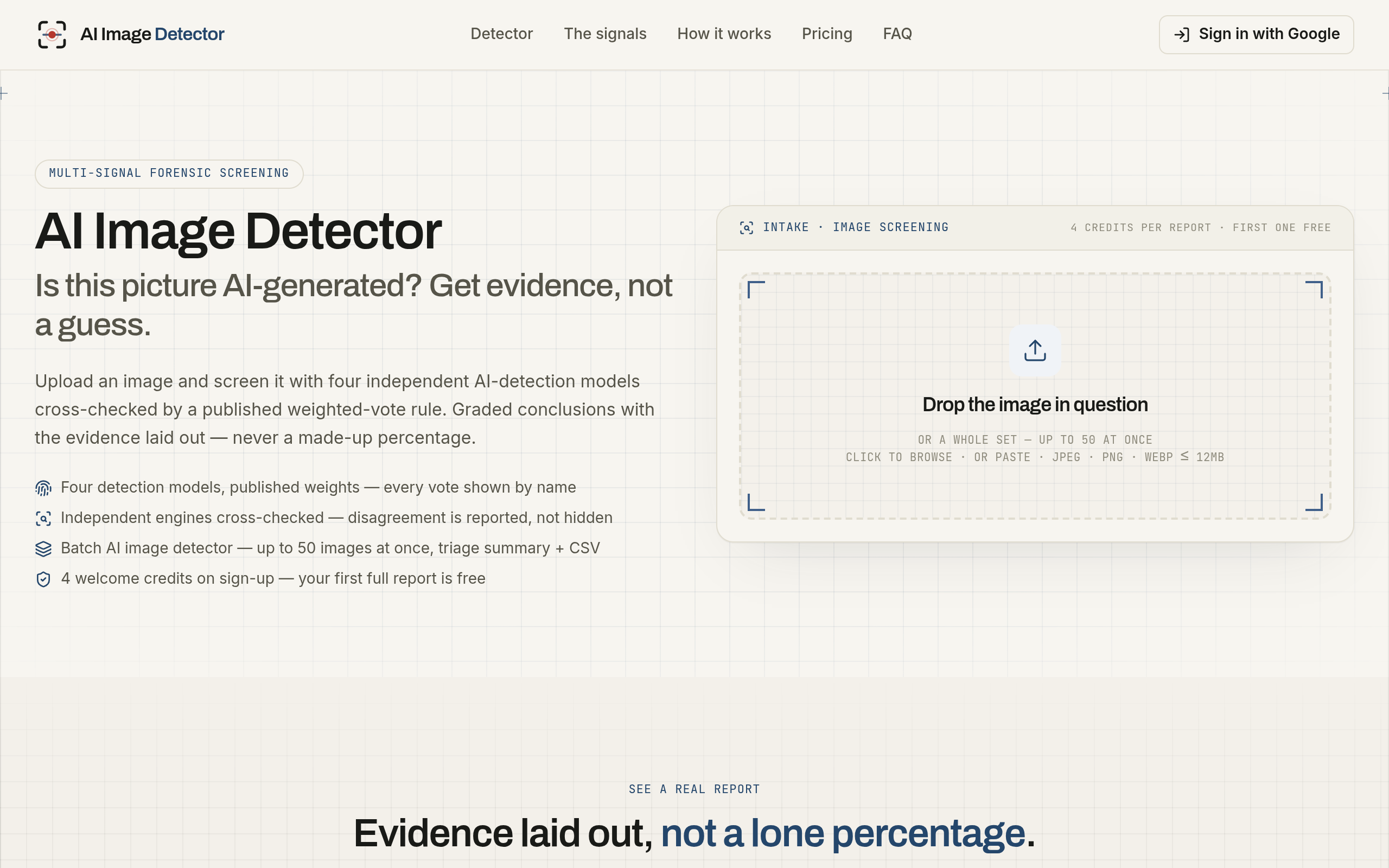 AI Image Detector screenshot
