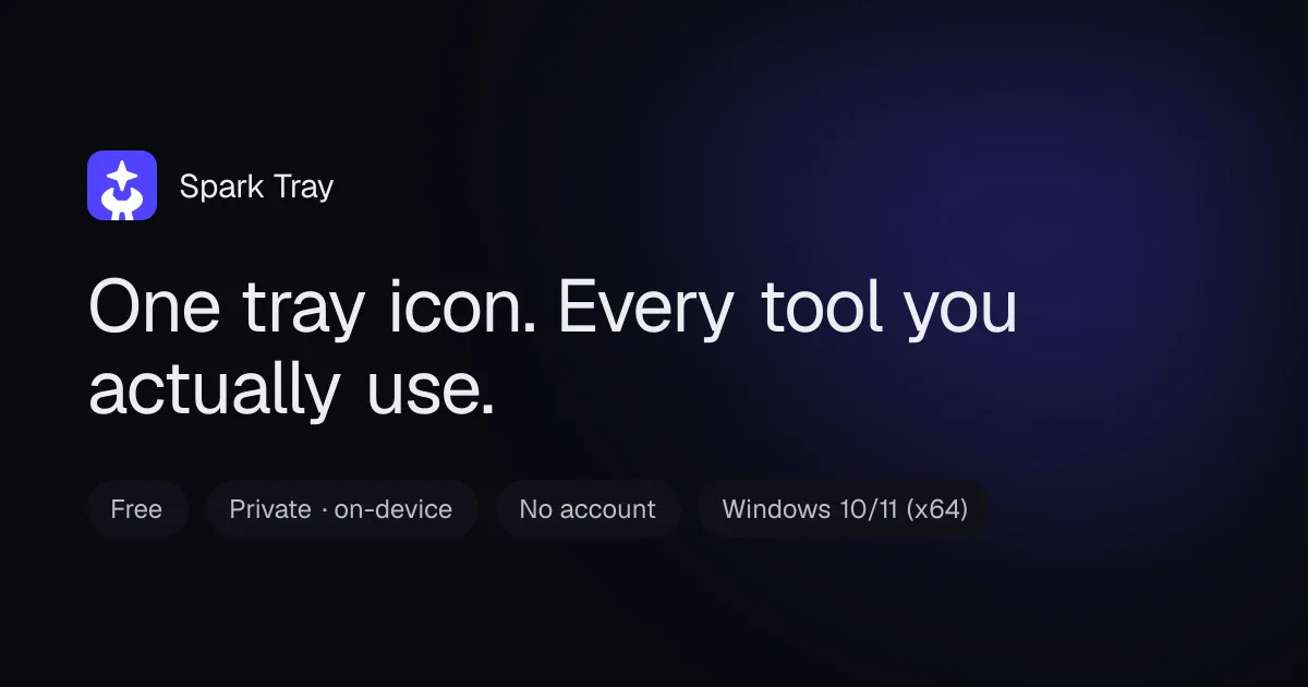 Spark Tray screenshot