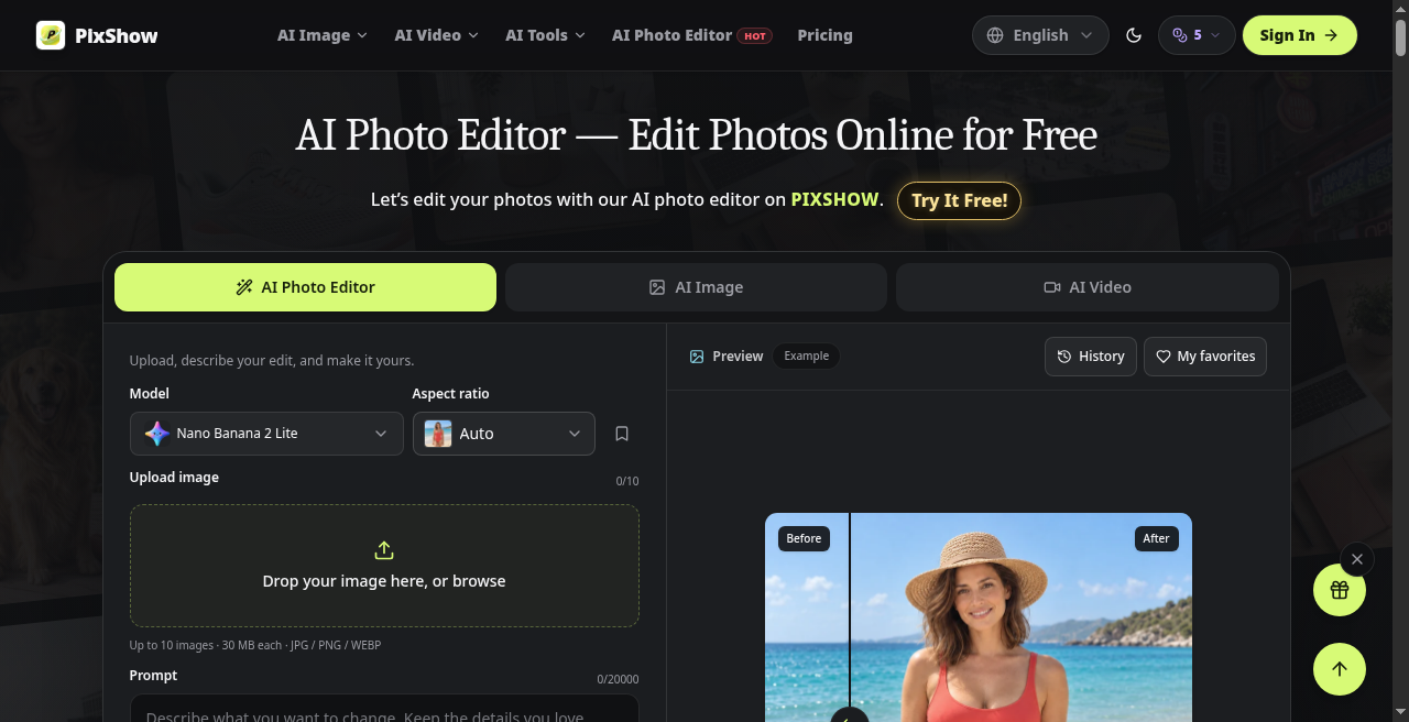 AI Photo Editor PIXSHOW screenshot
