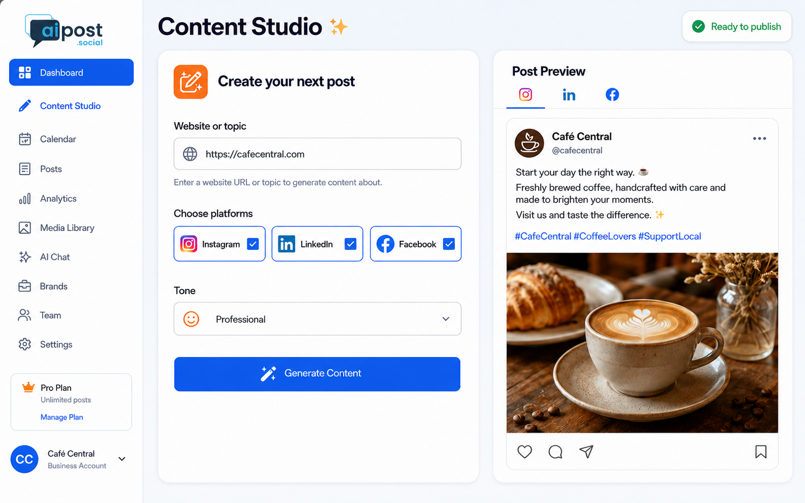 aipost.social screenshot