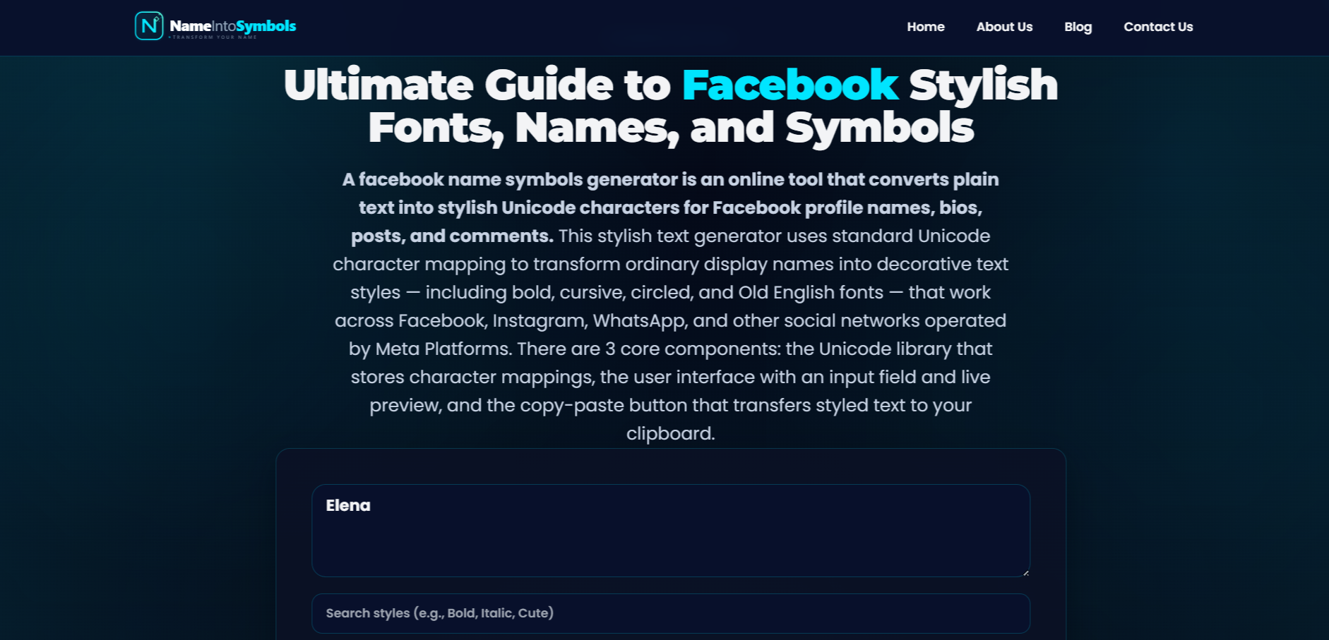 Name into Symbols screenshot