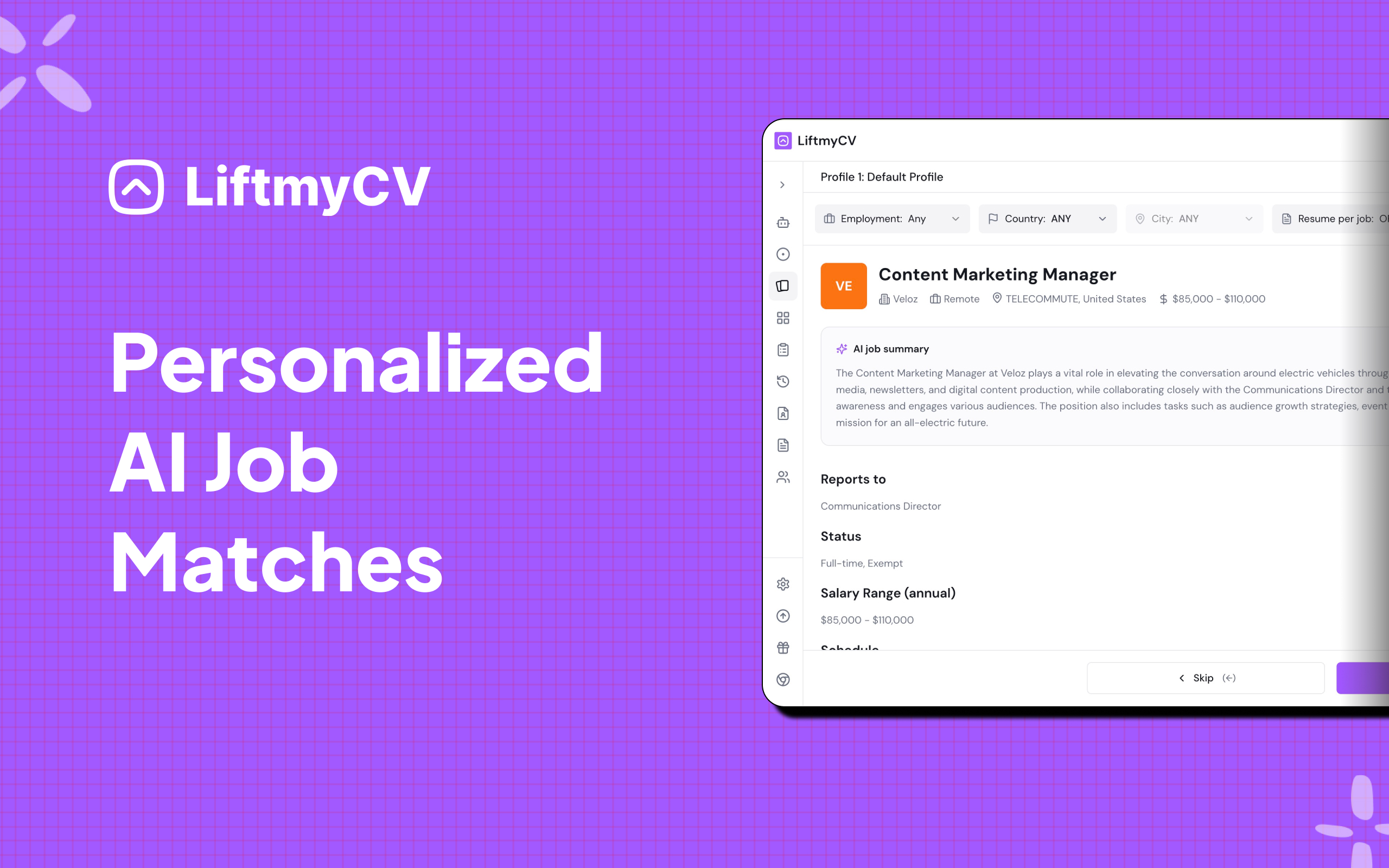 LiftmyCV screenshot