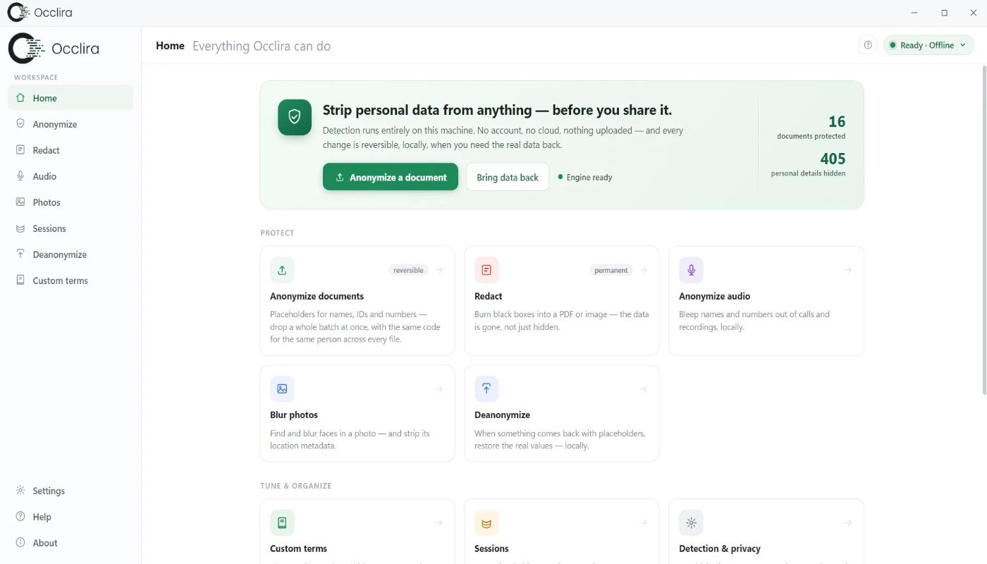 Occlira screenshot
