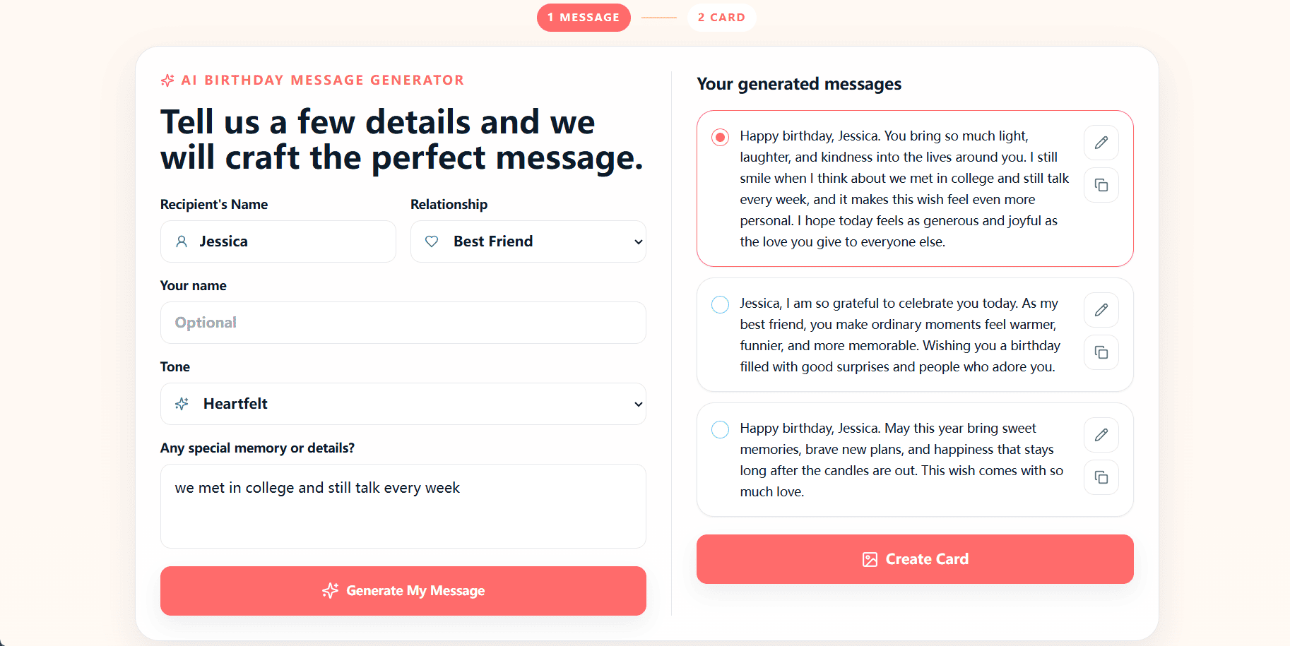 generate my message 2